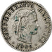 Suiza, 20 Rappen, 1908, Bern, Níquel, MBC, KM:29