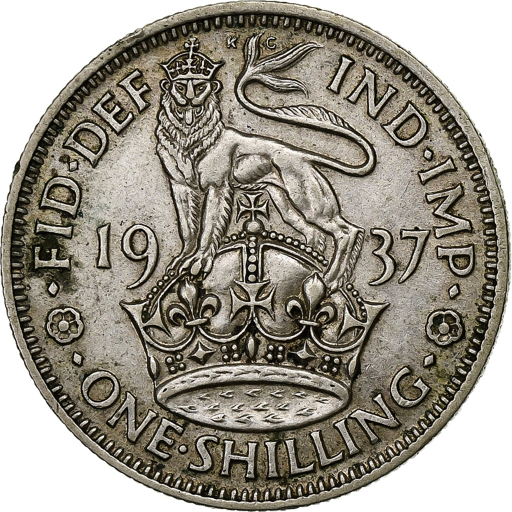 Great Britain, George VI, Shilling, 1937, Silver, AU(55-58), KM:853