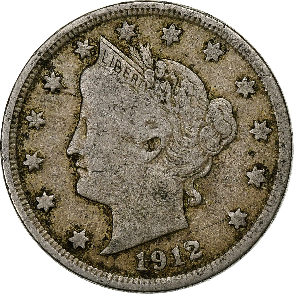 United States, 5 Cents, Liberty Nickel, 1912, U.S. Mint, Copper-nickel