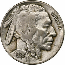 Stati Uniti, 5 Cents, Buffalo Nickel, 1935, U.S. Mint, Rame-nichel, MB+, KM:134