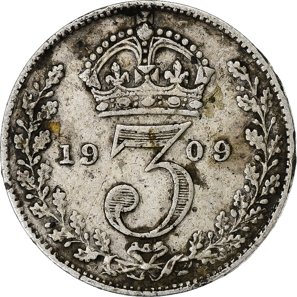 Wielka Brytania, Edward VII, 6 Pence, 1909, Srebro, EF(40-45), KM:799