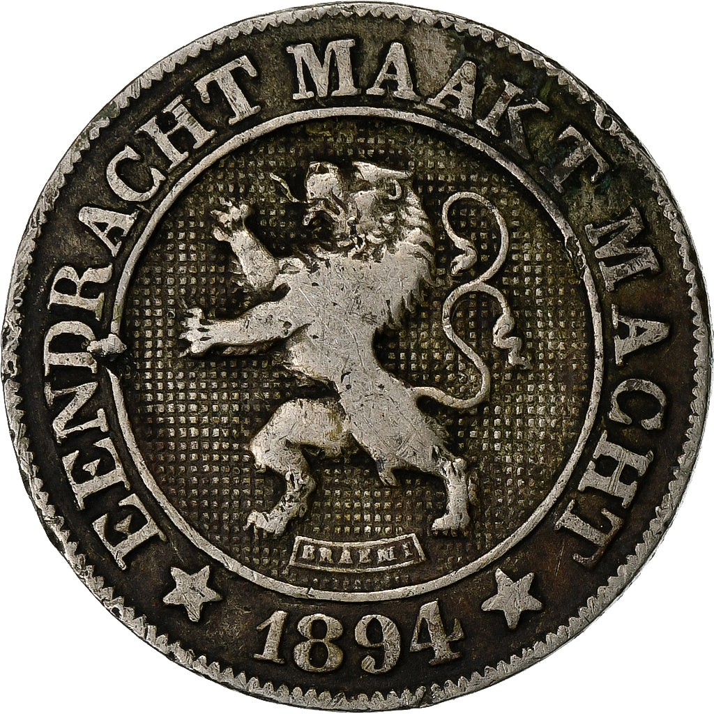 Belgien, Leopold II, 10 Centimes, 1894, Kupfer-Nickel, SS, KM:43