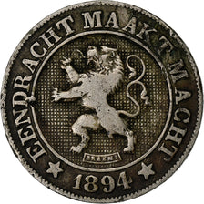 Belgium, Leopold II, 10 Centimes, 1894, Copper-nickel, EF(40-45), KM:43