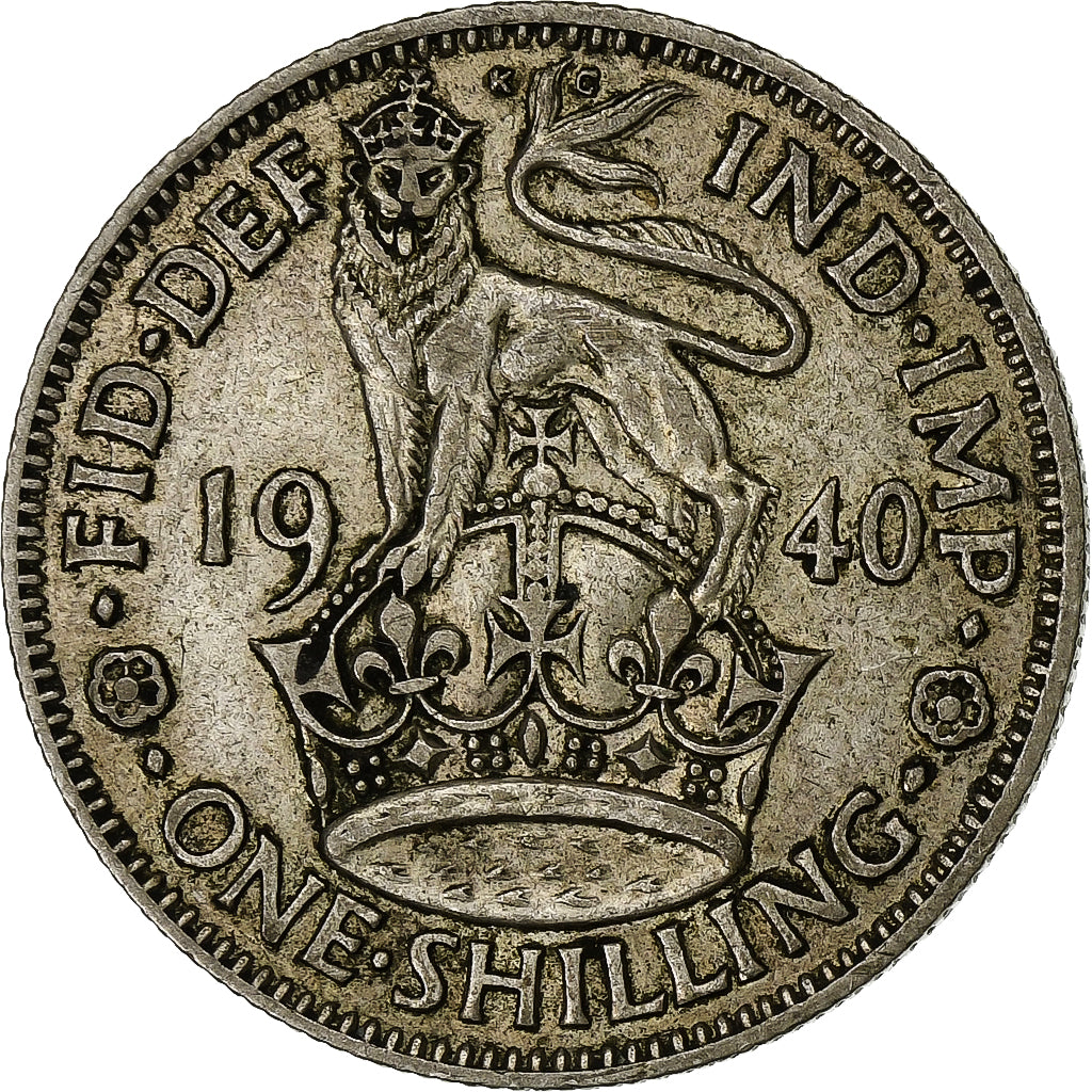 Grã-Bretanha, George VI, Shilling, 1940, Prata, AU(50-53), KM:853