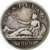 Spain, Provisional Government, 2 Pesetas, 1869, Madrid, Silver, AU(50-53)