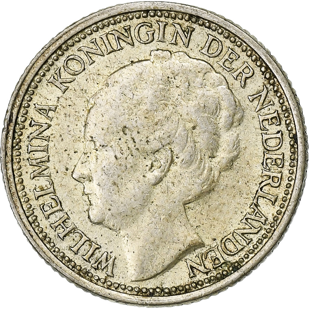 Holandia, Wilhelmina I, 10 Cents, 1939, Srebro, AU(55-58), KM:163