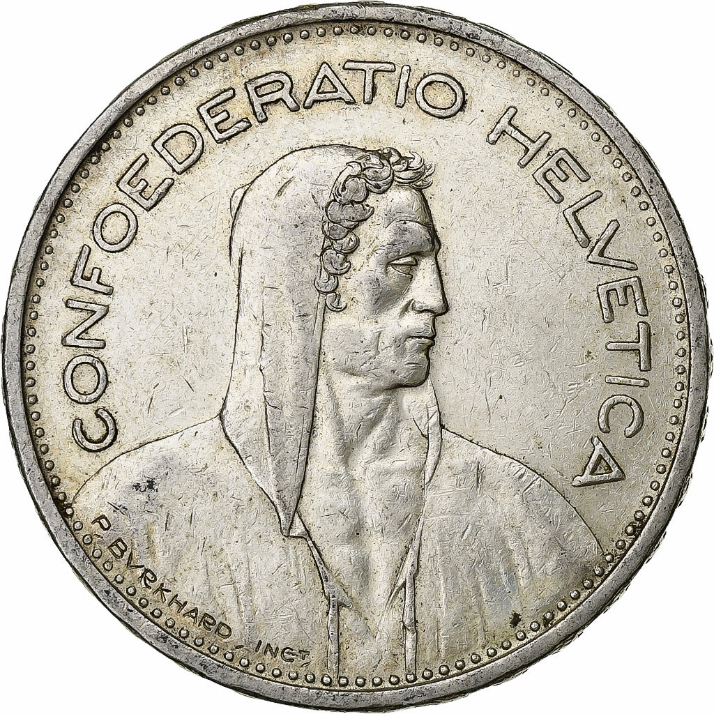 Switzerland, 5 Francs, 1940, Bern, Silver, AU(50-53), KM:40