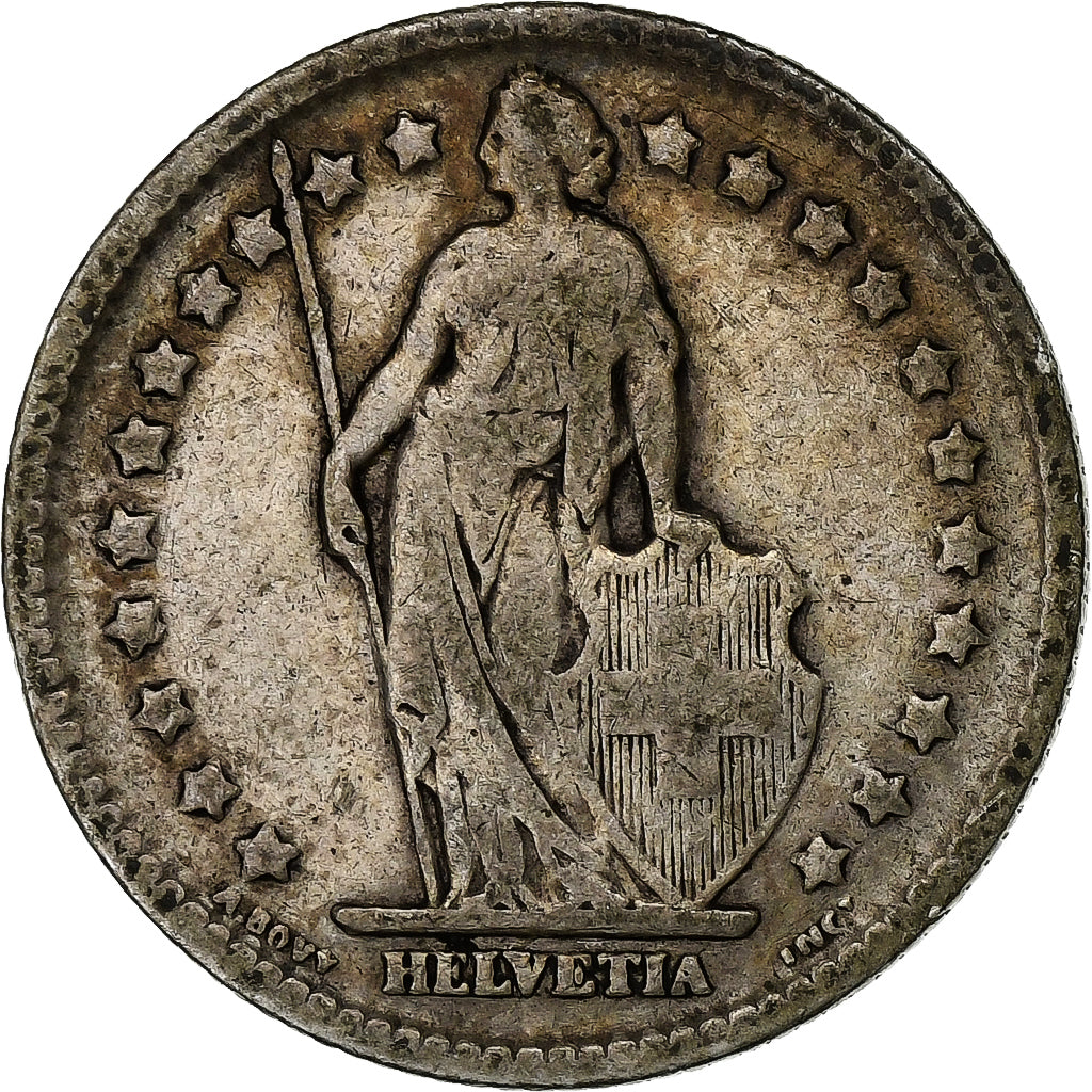 Suiza, Franc, 1910, Bern, Plata, BC+, KM:24