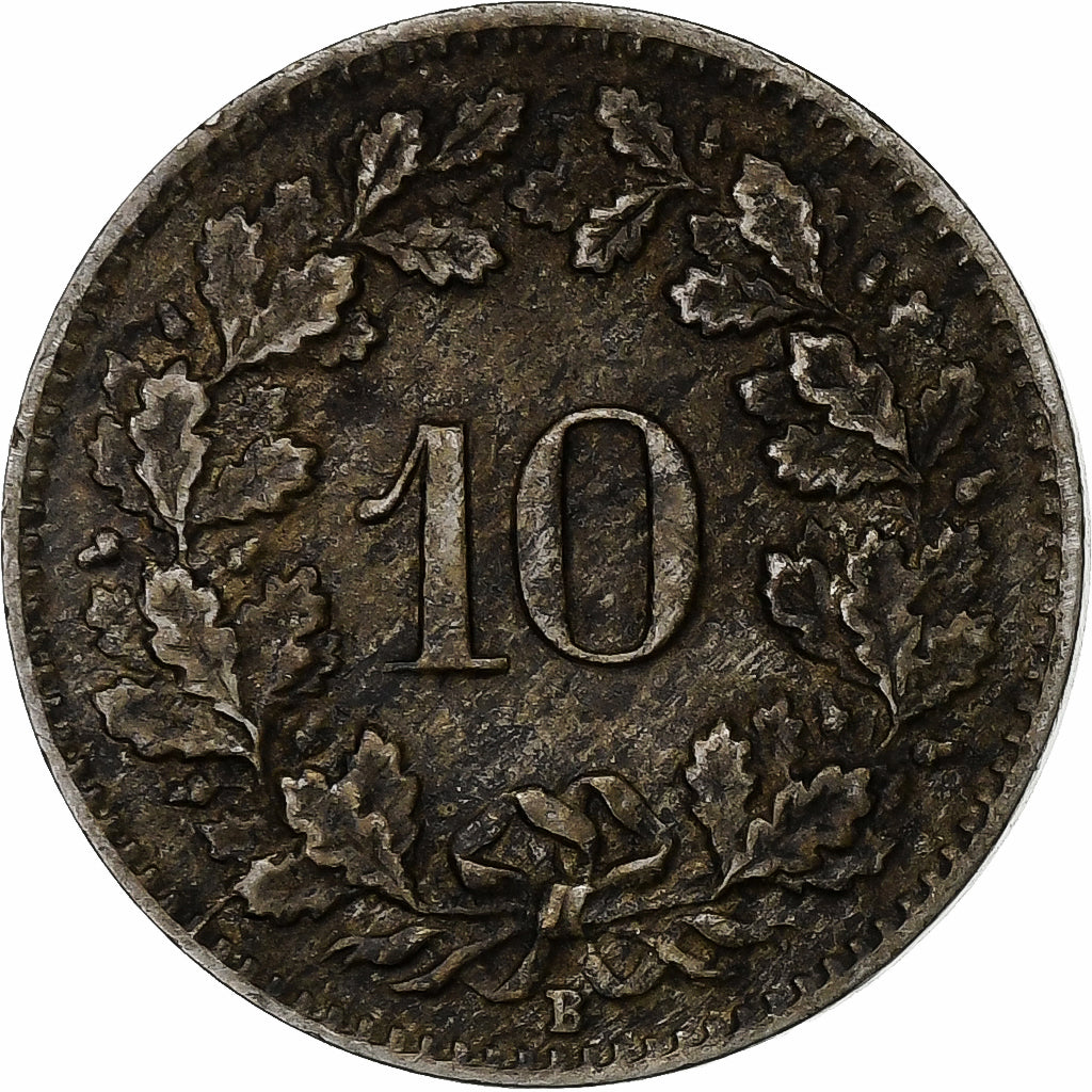Suiza, 10 Rappen, 1920, Bern, Cobre - níquel, BC+, KM:27