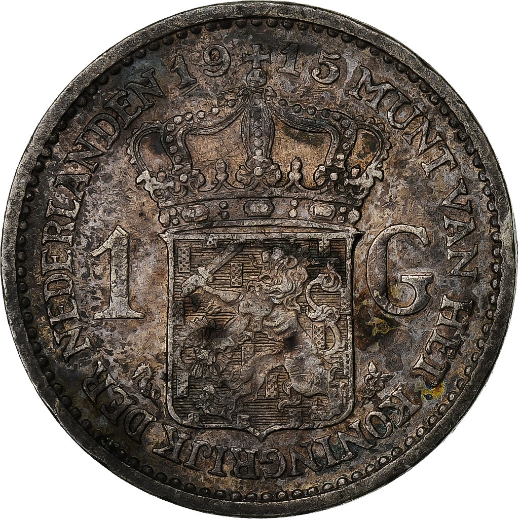 Pays-Bas, Wilhelmina I, Gulden, 1915, Argent, TTB, KM:148
