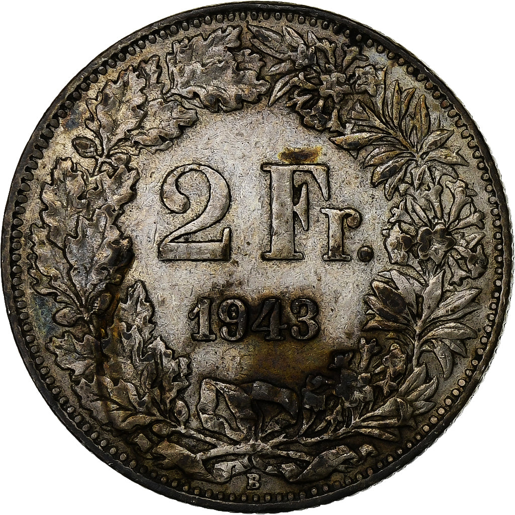 Switzerland, 1/2 Franc, 1942, Bern, Silver, EF(40-45), KM:23