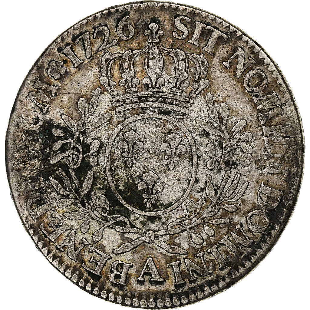 France, Louis XV, Ecu, Écu aux branches d'olivier, 1726, Paris, Silver