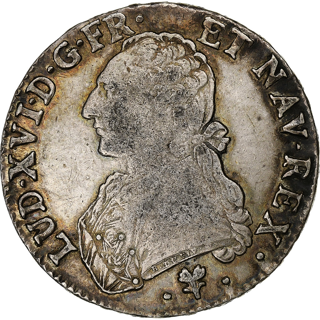 France, Louis XVI, Ecu, Écu aux branches d'olivier, 1790, Bayonne, Silver