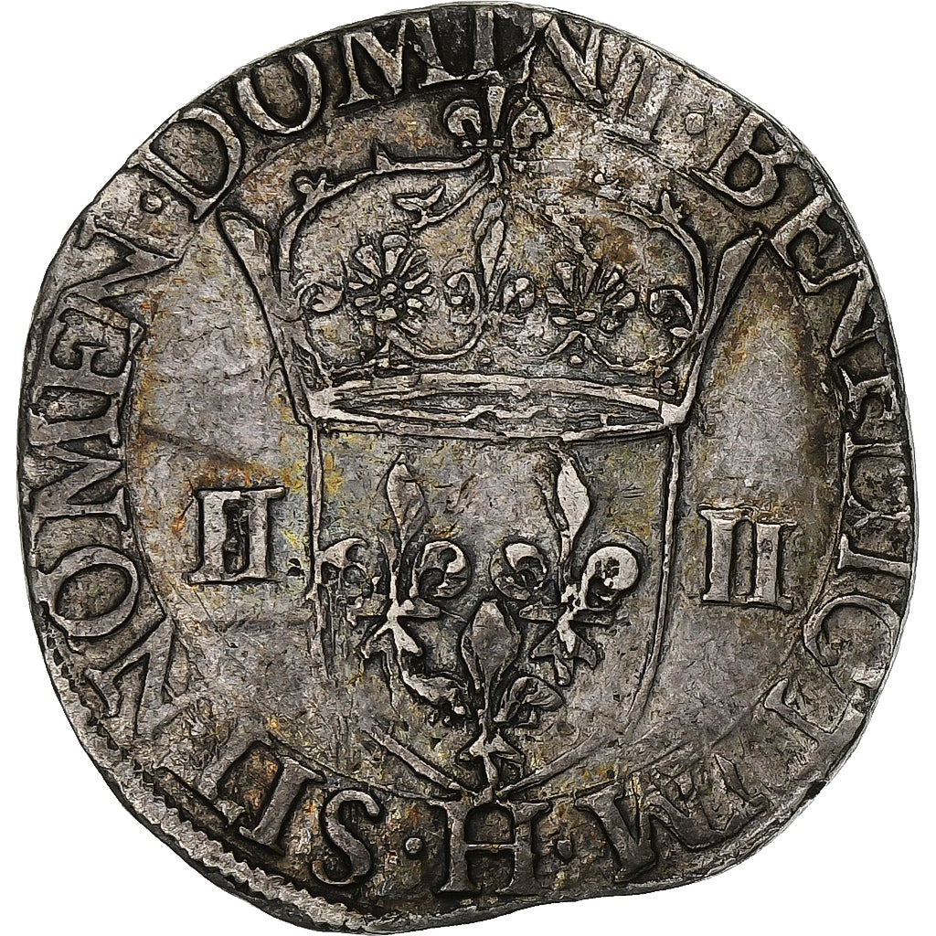 France, 1/4 Ecu, 1585, La Rochelle, Silver, EF(40-45), Gadoury:494
