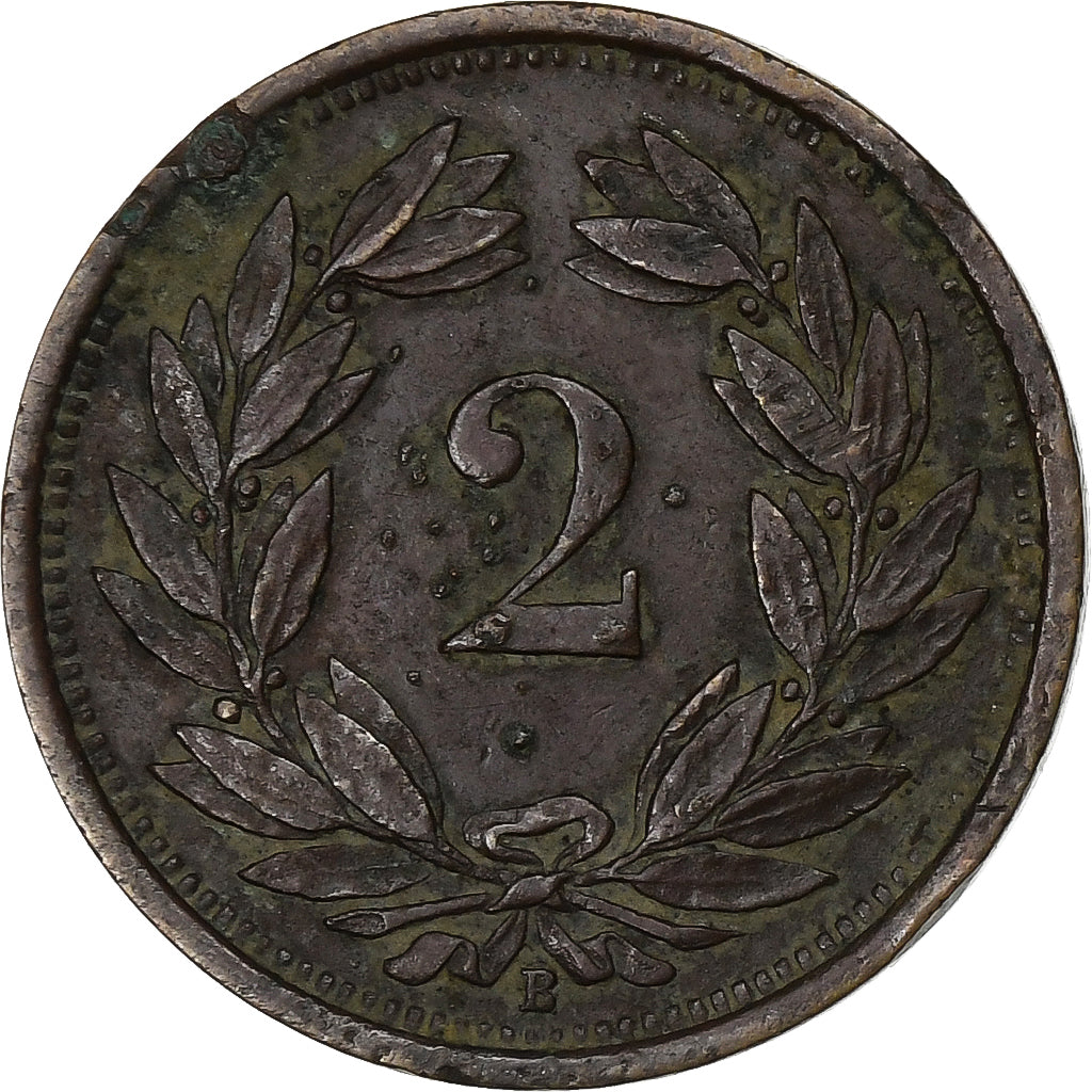 Suiza, 2 Rappen, 1932, Bern, Bronce, BC, KM:4.2a
