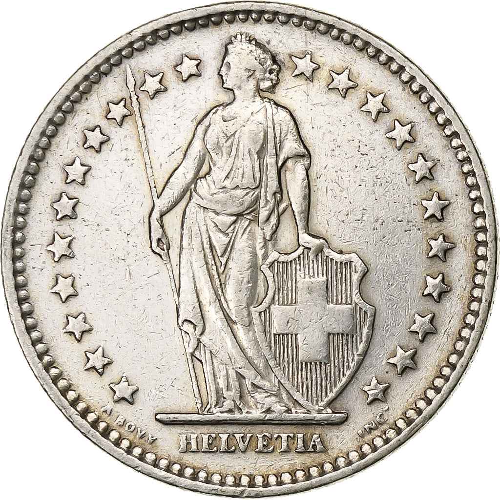 Switzerland, 2 Francs, 1922, Bern, Silver, EF(40-45), KM:21