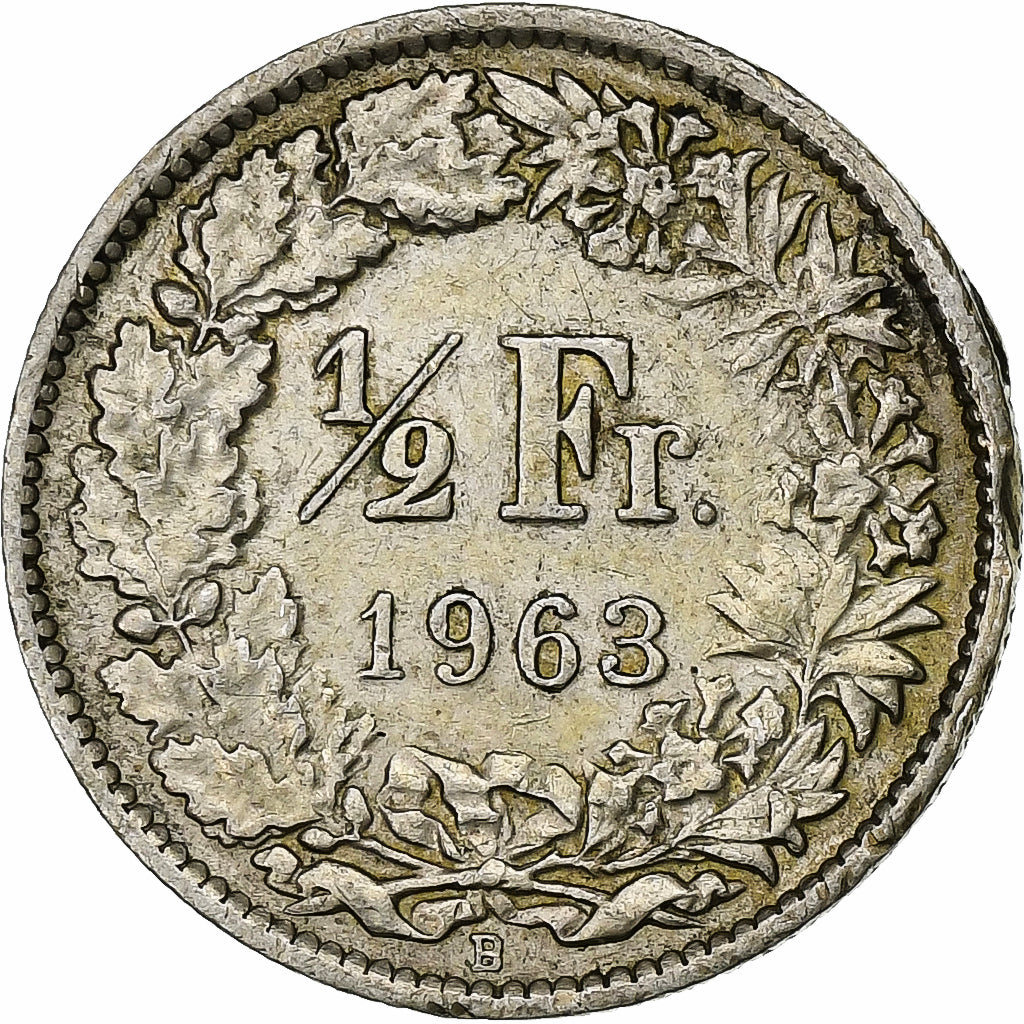 Suiza, 1/2 Franc, 1963, Bern, Plata, MBC+, KM:23