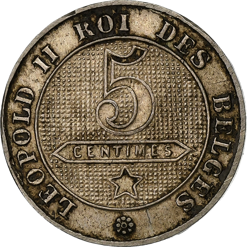 Belgium, Leopold II, 5 Centimes, 1901, Copper-nickel, EF(40-45), KM:40
