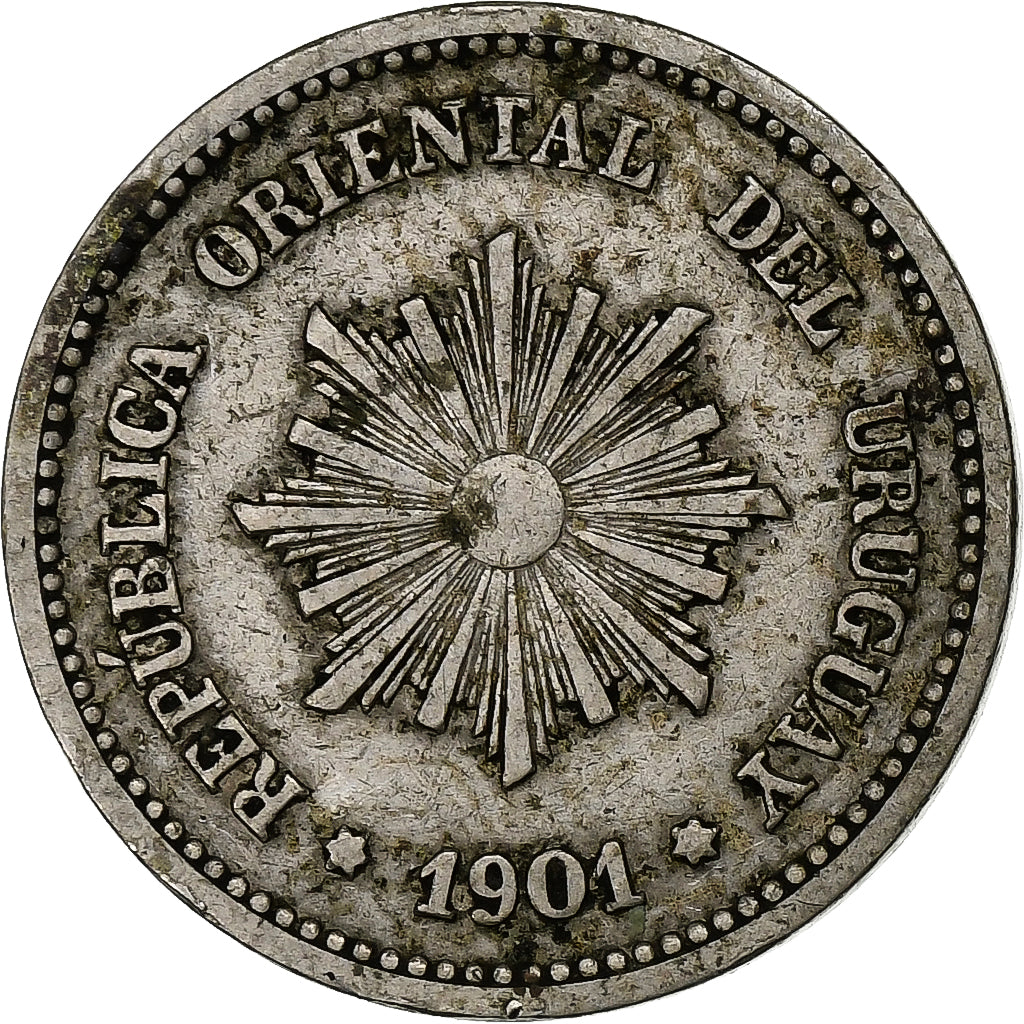 Uruguay, 2 Centesimos, 1901, Uruguay Mint, Kupfer-Nickel, SS, KM:20
