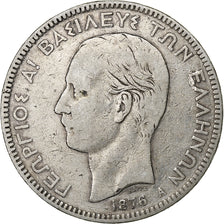 Greece, George I, 5 Drachmai, 1876, Paris, Gold, VF(30-35), KM:47