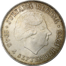 Netherlands, Juliana, 10 Gulden, 1973, Silver, AU(55-58), KM:196