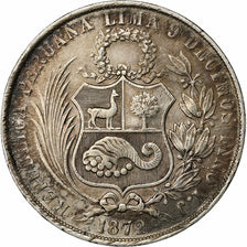 Perù, SOUTH PERU, Sol, 1872, Lima, Argento, MB+, KM:196.3