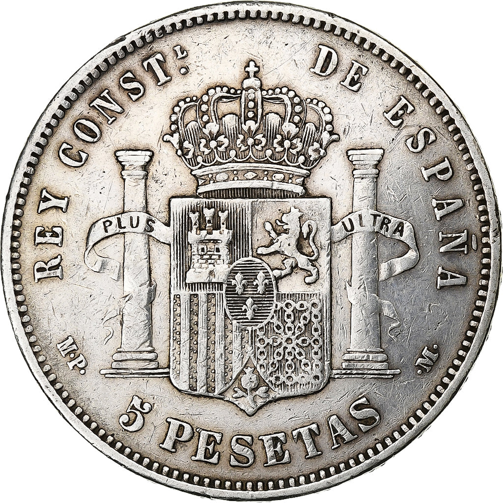 Spain, Alfonso XIII, 5 Pesetas, 1888, Madrid, Silver, VF(30-35), KM:689