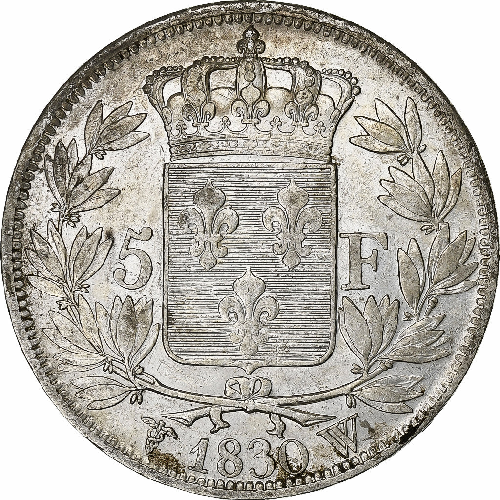 Francia, 5 Francs, Charles X, 1830, Lille, Plata, BC+, KM:728.13