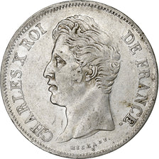 France, 5 Francs, Charles X, 1828, Lille, Silver, EF(40-45), KM:728.13