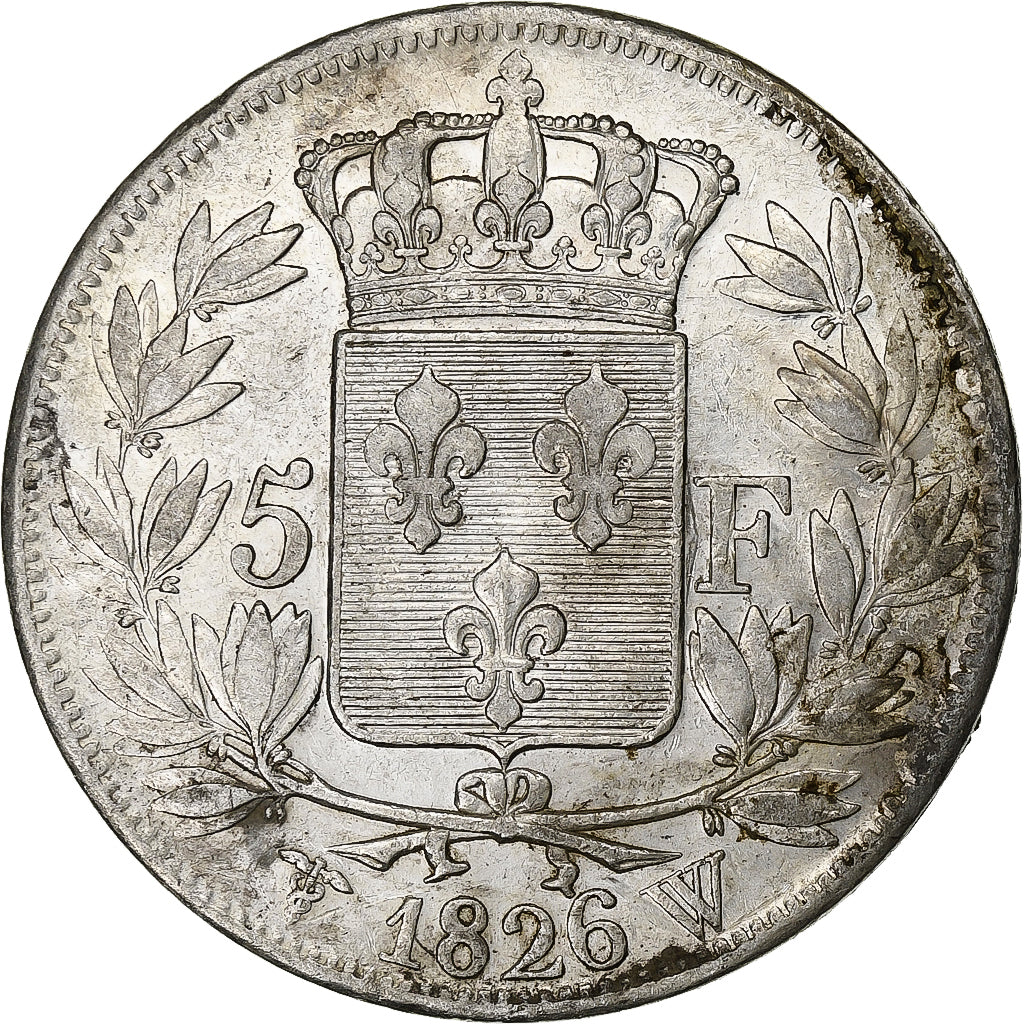 Francia, 5 Francs, Charles X, 1826, Lille, Argento, BB, KM:720.13