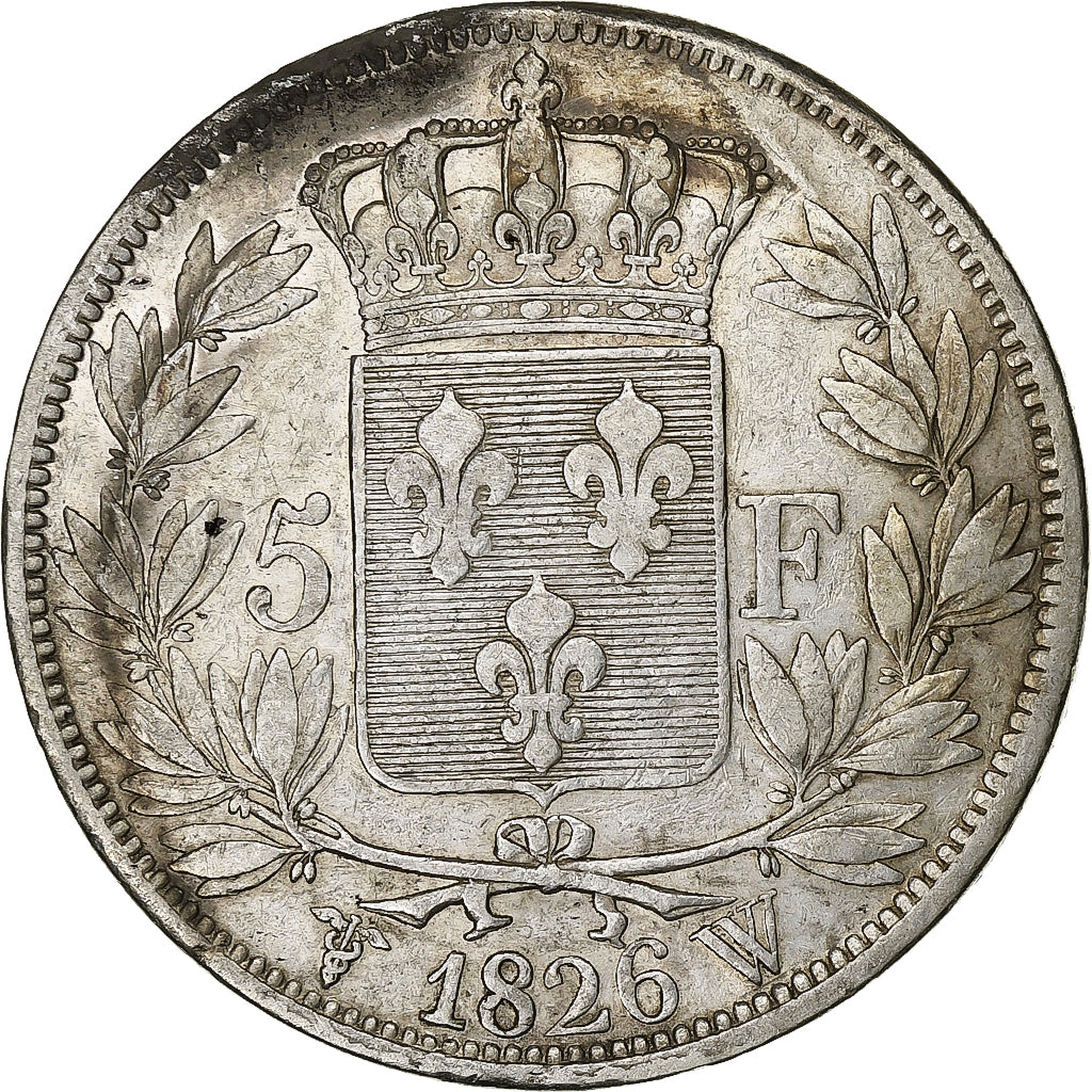 Francia, 5 Francs, Charles X, 1826, Lille, Argento, BB, KM:720.13