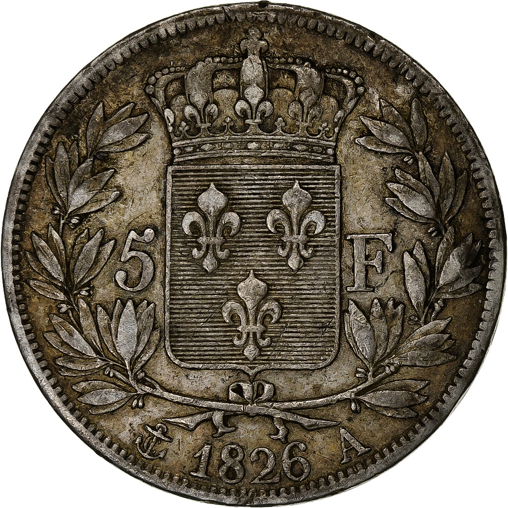 France, 5 Francs, Charles X, 1826, Paris, Silver, VF(30-35), KM:720.1