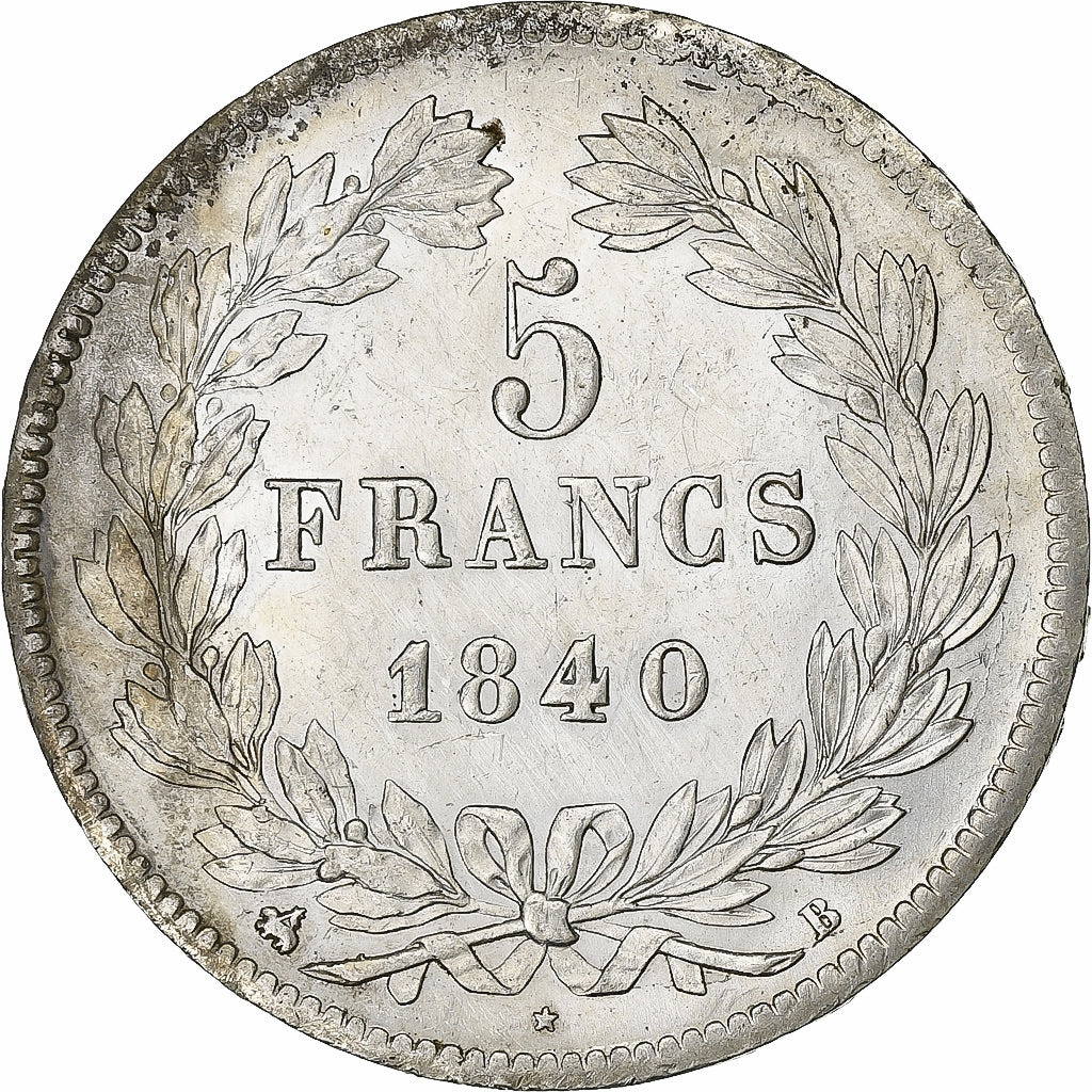 Francia, 5 Francs, Louis-Philippe, 1840, Rouen, Argento, BB+, KM:749.2