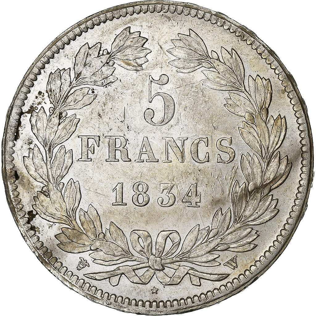 Francia, 5 Francs, Louis-Philippe, 1834, Lille, Argento, BB+, KM:749.13