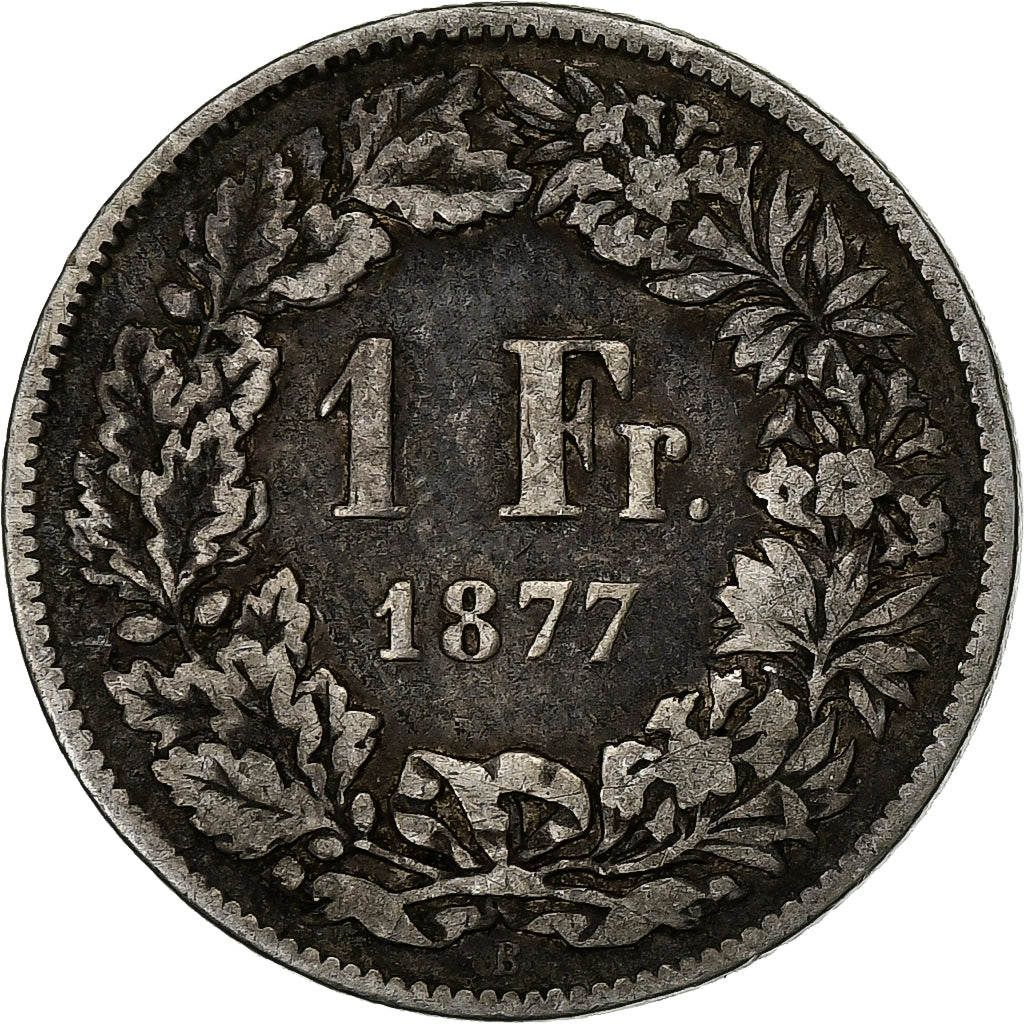 Switzerland, Franc, 1877, Bern, Silver, F(12-15), KM:24