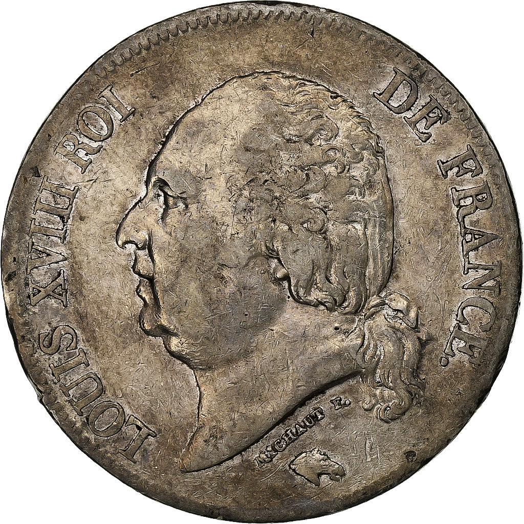 Frankreich, Louis XVIII, 5 Francs, Louis XVIII, 1824, Paris, Silber, S+