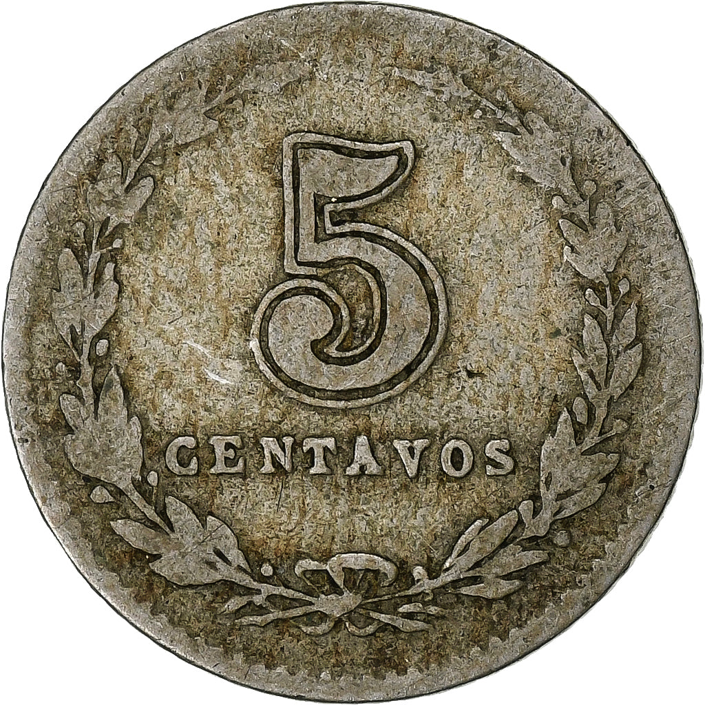 Argentina, 5 Centavos, 1897, Miedź-Nikiel, VF(20-25), KM:34