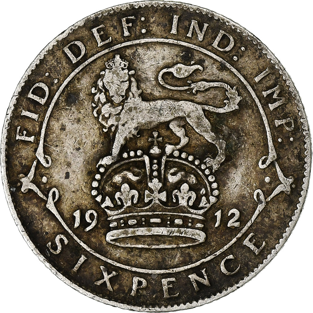 Great Britain, George V, 6 Pence, 1912, Silver, VF(30-35), KM:815