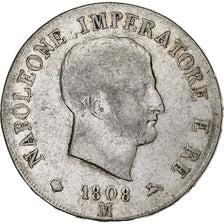 Italiaanse staten, KINGDOM OF NAPOLEON, Napoleon I, 5 Lire, 1808, Milan, Zilver