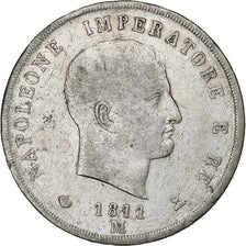 ESTADOS ITALIANOS, KINGDOM OF NAPOLEON, Napoleon I, 5 Lire, 1811, Milan, Prata