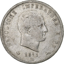 ITALIAN STATES, KINGDOM OF NAPOLEON, Napoleon I, 5 Lire, 1811, Milan, Silver, TB