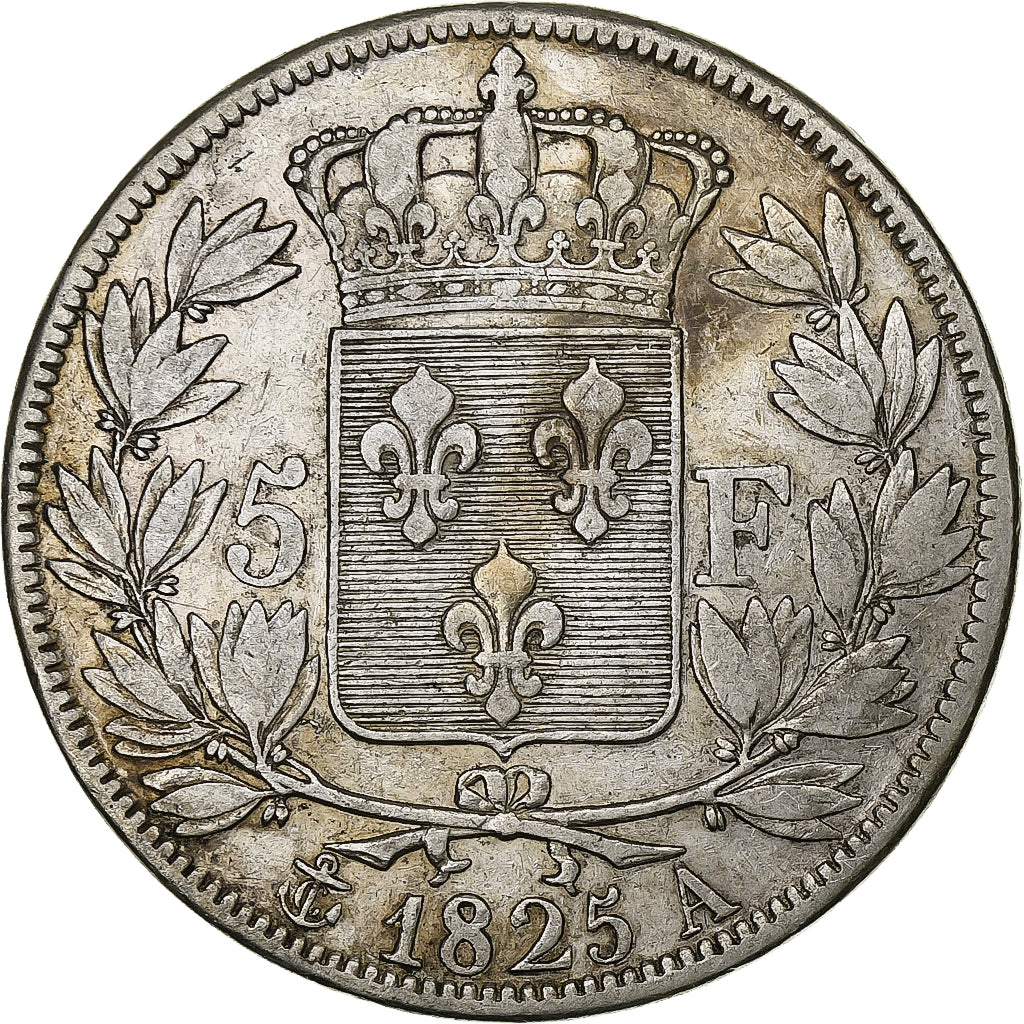 France, 5 Francs, Charles X, 1825, Paris, Silver, VF(30-35), KM:720.1