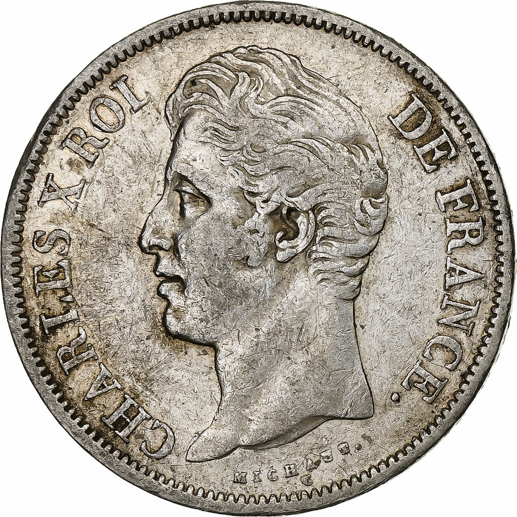 France, 5 Francs, Charles X, 1828, Lyon, Silver, VF(30-35), KM:728.4