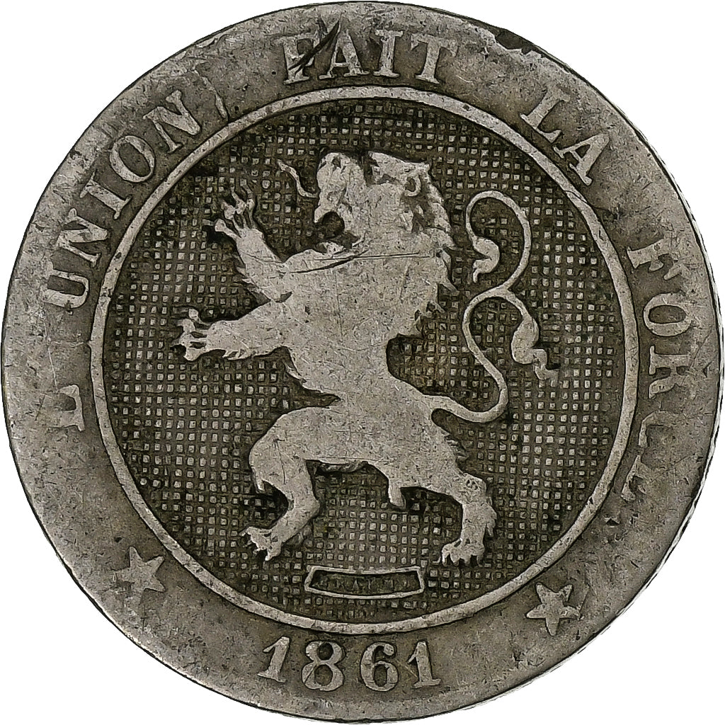 Belgium, Leopold I, 5 Centimes, 1861, Copper-nickel, VF(20-25), KM:21