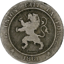 Belgium, Leopold I, 5 Centimes, 1861, Copper-nickel, VF(20-25), KM:21