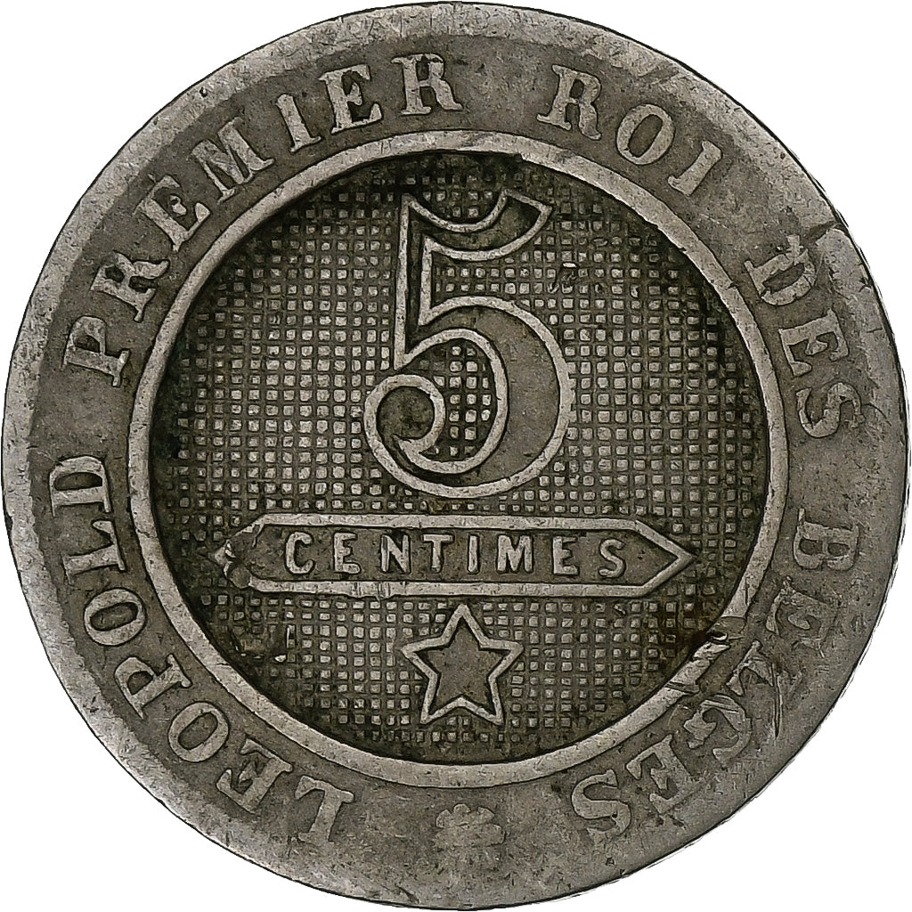 Belgium, Leopold I, 5 Centimes, 1861, Copper-nickel, VF(20-25), KM:21