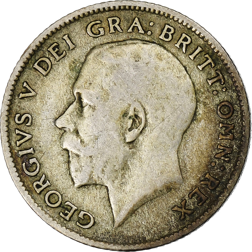 Wielka Brytania, George V, 6 Pence, 1921, Srebro, VF(30-35), KM:815a.1