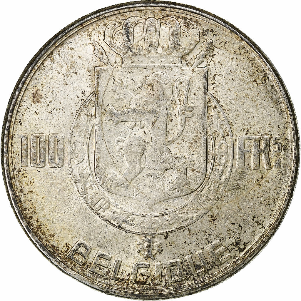 Belgium, 100 Francs, 100 Frank, 1950, Silver, EF(40-45), KM:139.1