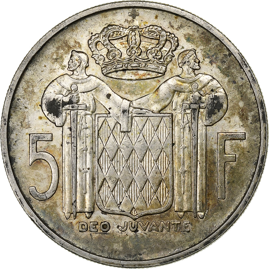 Monaco, Rainier III, 5 Francs, 1960, Argento, BB, KM:141