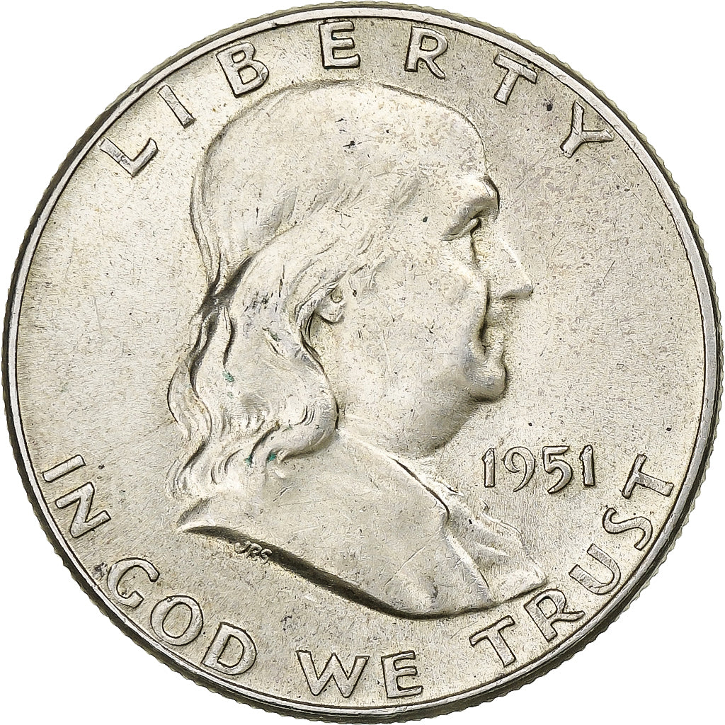 États-Unis, Half Dollar, Franklin Half Dollar, 1951, U.S. Mint, Argent, SUP